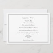 Uitnodiging voor grijs en witbruiloft (Voorkant)