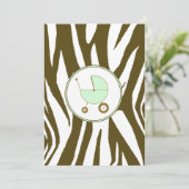 Uitnodiging voor groen Baby shower (Staand voorkant)