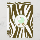 Uitnodiging voor groen Baby shower (Voorkant / Achterkant)