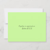 Uitnodiging voor groen Baby shower (Achterkant)