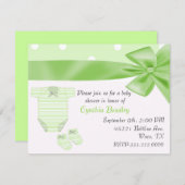 Uitnodiging voor groen Baby shower (Voorkant / Achterkant)