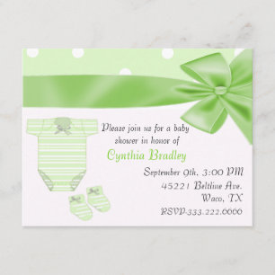 Uitnodiging voor groen Baby shower