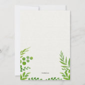 Uitnodiging voor groen Baby shower (Achterkant)