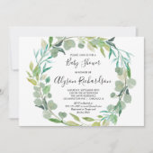 Uitnodiging voor groen baby shower, genderneutraal (Voorkant)
