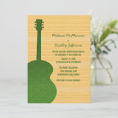 Uitnodiging voor groen land Guitar Wedding (Staand voorkant)