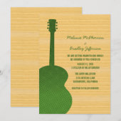 Uitnodiging voor groen land Guitar Wedding (Voorkant / Achterkant)