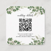Uitnodiging voor groen QR-code Foto RSVP-behuizing Informatiekaartje (Voorkant)