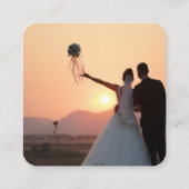 Uitnodiging voor groen QR-code Foto RSVP-behuizing Informatiekaartje (Achterkant)