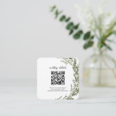 Uitnodiging voor groen QR-code Foto RSVP-behuizing Informatiekaartje (Staand voorkant)