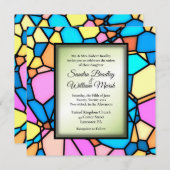 Uitnodiging voor groene accent-huwelijksfeest met  (Voorkant / Achterkant)