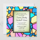 Uitnodiging voor groene accent-huwelijksfeest met  (Voorkant)