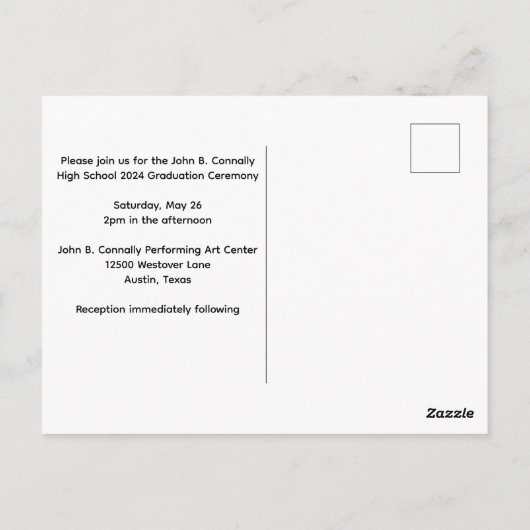 Uitnodiging voor groene Afstuderen voor aangepaste (Achterkant)