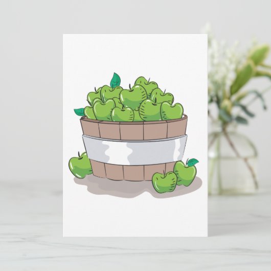 Uitnodiging voor groene appels (Staand voorkant)