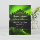 Uitnodiging voor groene Aurora Noordelijke Lichten (Staand voorkant)