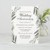 Uitnodiging voor groene blad-huwelijksjubileum voo (Staand voorkant)