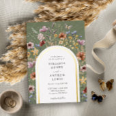 Uitnodiging voor groene Boho Arch Wedding