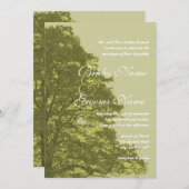 Uitnodiging voor groene boombruiloft (Voorkant / Achterkant)