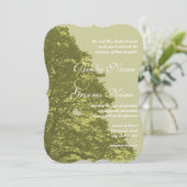 Uitnodiging voor groene boombruiloft (Staand voorkant)