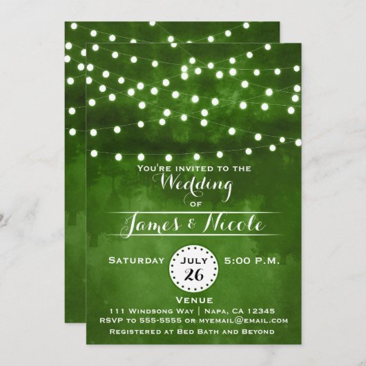 Uitnodiging voor groene bosstrijkvellen (Voorkant / Achterkant)