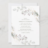 Uitnodiging voor groene botanische bruiloft (Voorkant)