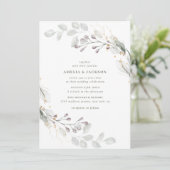 Uitnodiging voor groene botanische bruiloft (Staand voorkant)