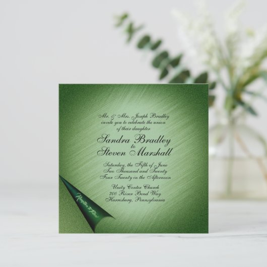Uitnodiging voor groene bruiloft (Staand voorkant)