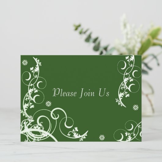 Uitnodiging voor groene bruiloft (Staand voorkant)