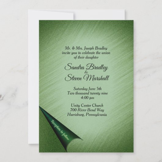 Uitnodiging voor groene bruiloft (Voorkant)