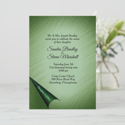 Uitnodiging voor groene bruiloft (Staand voorkant)