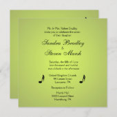 Uitnodiging voor groene bruiloft over muziekthema (Voorkant / Achterkant)