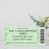 Uitnodiging voor groene concert Ticket Party (Staand voorkant)