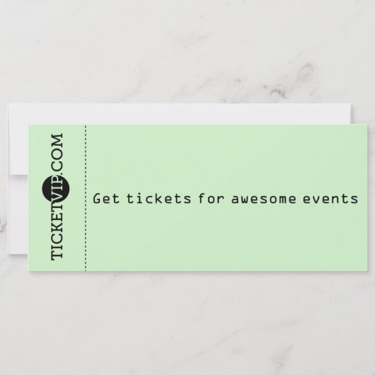 Uitnodiging voor groene concert Ticket Party (Achterkant)