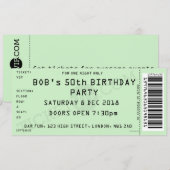 Uitnodiging voor groene concert Ticket Party (Voorkant / Achterkant)