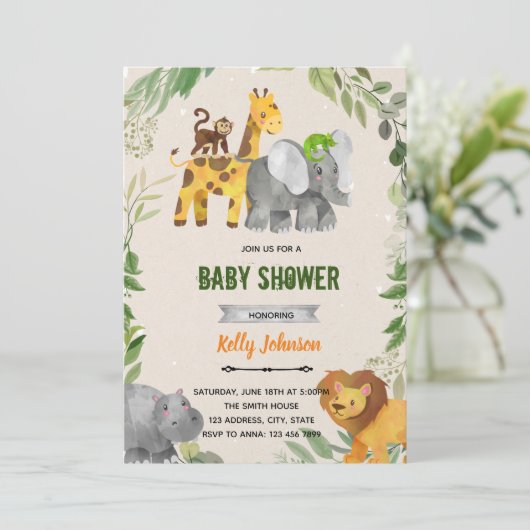 uitnodiging voor groene dierentuin dieren suite th (Staand voorkant)