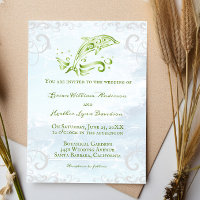 Uitnodiging voor groene dolphin Wedding