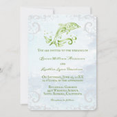 Uitnodiging voor groene dolphin Wedding (Voorkant)