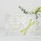 Uitnodiging voor groene dragonfly-weddenschappen (Staand voorkant)