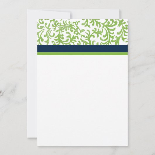 Uitnodiging voor groene en blauwe bruiloft (Achterkant)