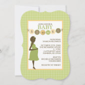 Uitnodiging voor groene en gele Baby showers (Voorkant)