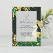 Uitnodiging voor groene en Gold Tropical Virtual S (Staand voorkant)