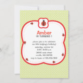 Uitnodiging voor groene en rode poka-stippen (Voorkant)