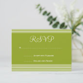 Uitnodiging voor groene en witte bruiloft RSVP (Staand voorkant)