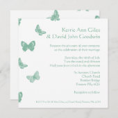 Uitnodiging voor groene en witte vlinder (Voorkant / Achterkant)