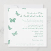 Uitnodiging voor groene en witte vlinder (Voorkant)