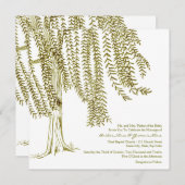 Uitnodiging voor groene en witte wilde bomen (Voorkant / Achterkant)