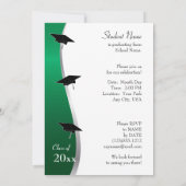  uitnodiging voor groene en zwarte Afstuderen (Achterkant)