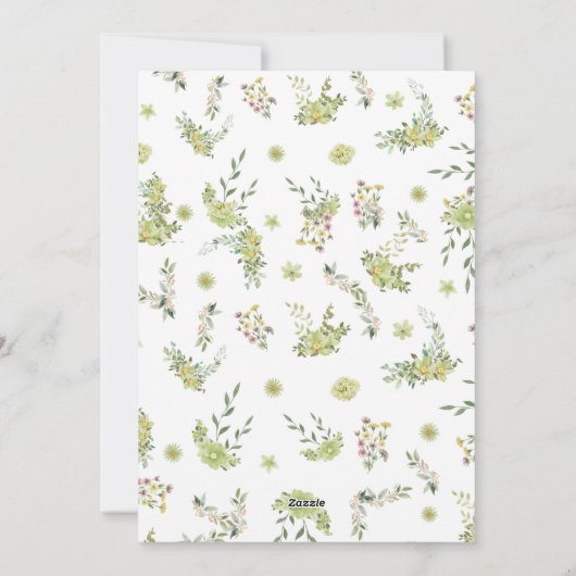 Uitnodiging voor groene Floral Wedding (Achterkant)