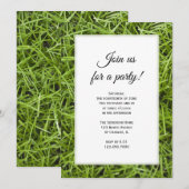 Uitnodiging voor groene grass Backyard Party (Voorkant / Achterkant)