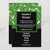 Uitnodiging voor groene Ierse sjamrock bruiloft (Voorkant / Achterkant)