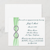 Uitnodiging voor Groene Infinity Wedding Engagemen (Voorkant / Achterkant)